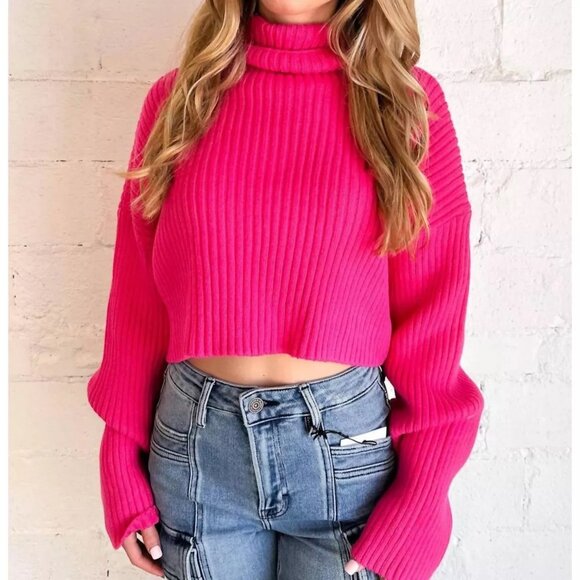 Idem Ditto Toasty Babe Turtleneck Crop Sweater - Picture 3 of 7